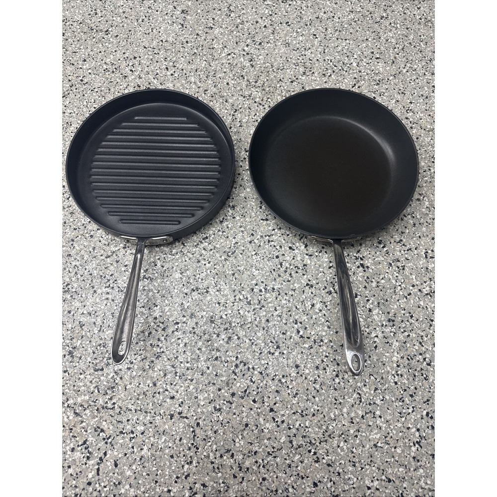All-Clad 2 Pan Bundle Set 12" Round Non-Stick Griddle Pan & Skillet/Frying Pan